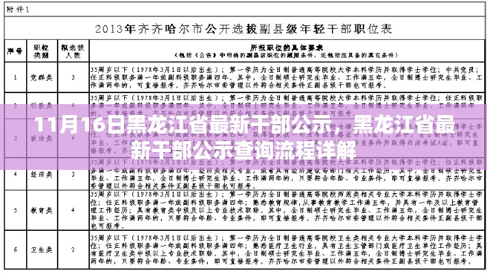 黑龙江省最新干部公示及查询流程详解