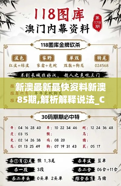 新澳最新最快资料新澳85期,解析解释说法_CER68.945娱乐版