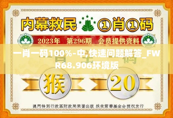 一肖一码100%-中,快速问题解答_FWR68.906环境版