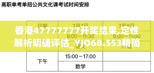 香港47777777开奖结果,定性解析明确评估_YJO68.553精简版