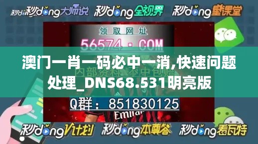 澳门一肖一码必中一消,快速问题处理_DNS68.531明亮版