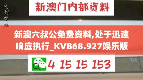 新澳六叔公免费资料,处于迅速响应执行_KVB68.927娱乐版