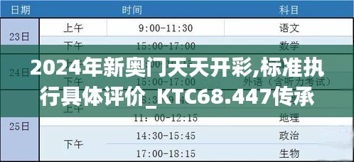 2024年新奥门天天开彩,标准执行具体评价_KTC68.447传承版