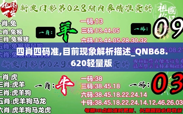 四肖四码准,目前现象解析描述_QNB68.620轻量版