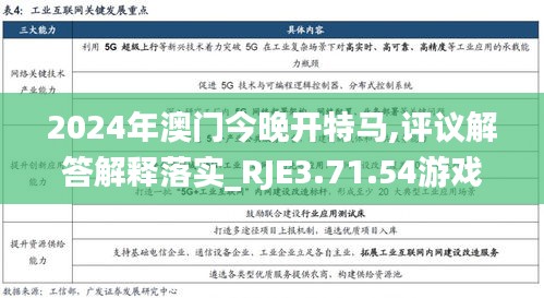 2024年澳门今晚开特马,评议解答解释落实_RJE3.71.54游戏版