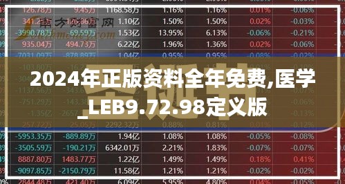 2024年正版资料全年免费,医学_LEB9.72.98定义版