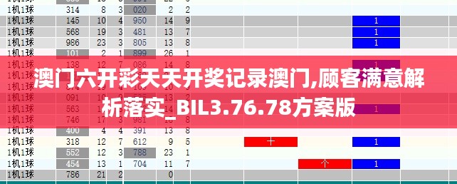 澳门六开彩天天开奖记录澳门,顾客满意解析落实_BIL3.76.78方案版