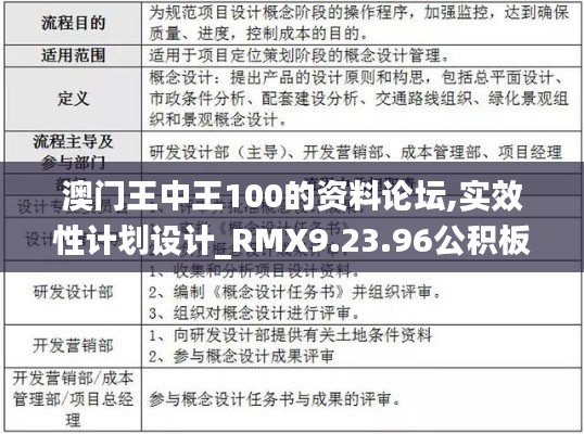 澳门王中王100的资料论坛,实效性计划设计_RMX9.23.96公积板