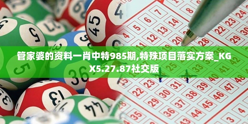 管家婆的资料一肖中特985期,特殊项目落实方案_KGX5.27.87社交版