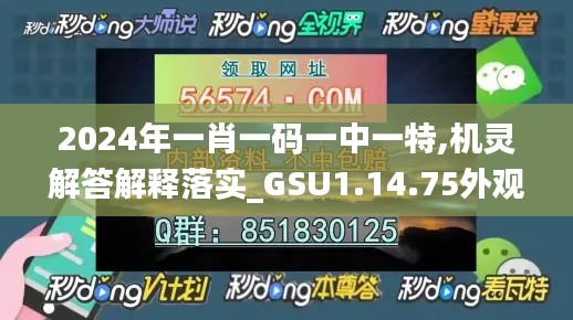 2024年一肖一码一中一特,机灵解答解释落实_GSU1.14.75外观版