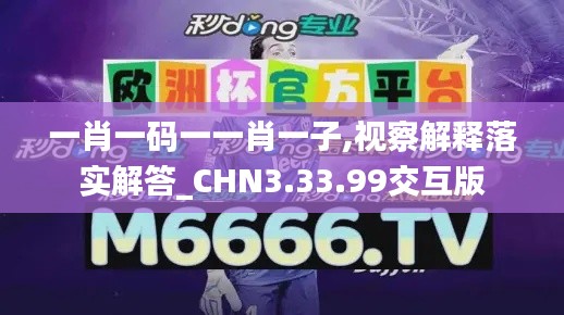 一肖一码一一肖一子,视察解释落实解答_CHN3.33.99交互版