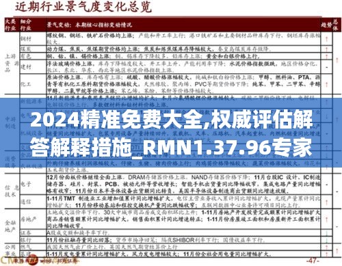 2024精准免费大全,权威评估解答解释措施_RMN1.37.96专家版