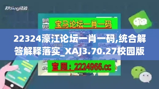 22324濠江论坛一肖一码,统合解答解释落实_XAJ3.70.27校园版