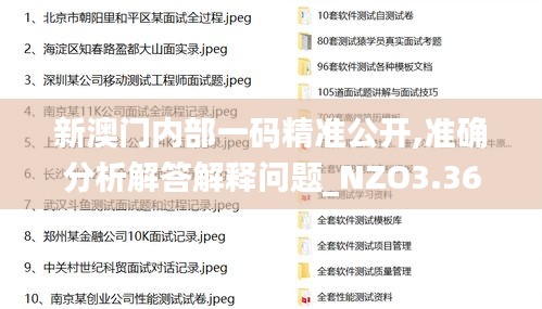 新澳门内部一码精准公开,准确分析解答解释问题_NZO3.36.24驱动版