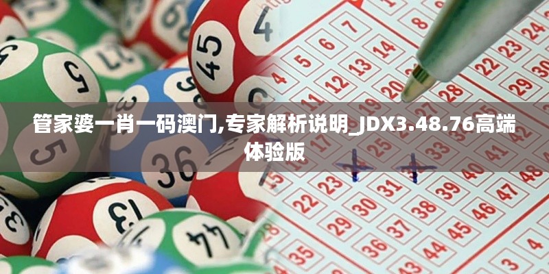 管家婆一肖一码澳门,专家解析说明_JDX3.48.76高端体验版