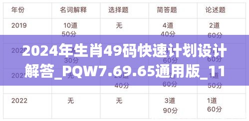 2024年生肖49码快速计划设计解答_PQW7.69.65通用版_11月19日