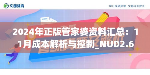 2024年正版管家婆资料汇总：11月成本解析与控制_NUD2.67.28车载版