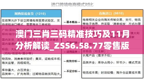 澳门三肖三码精准技巧及11月分析解读_ZSS6.58.77零售版