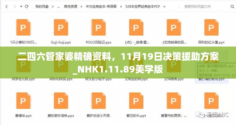 二四六管家婆精确资料，11月19日决策援助方案_NHK1.11.89美学版