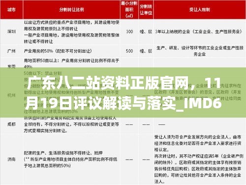 广东八二站资料正版官网，11月19日评议解读与落实_IMD6.34.97发布版