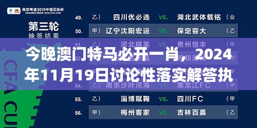 今晚澳门特马必开一肖，2024年11月19日讨论性落实解答执行_MNU2.25.47多元文化版本