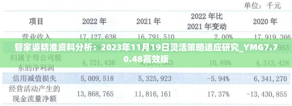 管家婆精准资料分析：2023年11月19日灵活策略适应研究_YMG7.70.48高效版