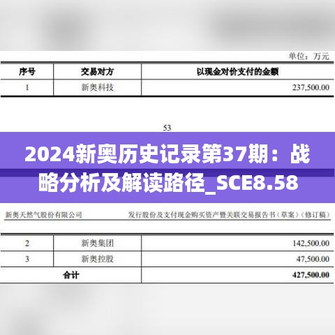 2024新奥历史记录第37期：战略分析及解读路径_SCE8.58.28精华版