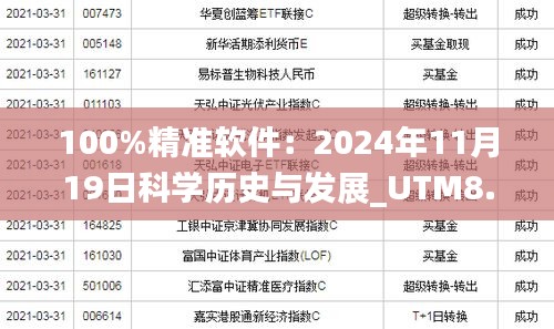 100%精准软件：2024年11月19日科学历史与发展_UTM8.30.83四喜版