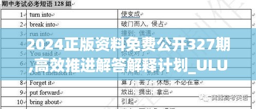 2024正版资料免费公开327期,高效推进解答解释计划_ULU4.59.87理想版