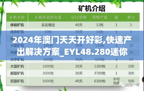 2024年澳门天天开好彩,快速产出解决方案_EYL48.280迷你版