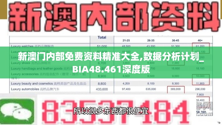 新澳门内部免费资料精准大全,数据分析计划_BIA48.461深度版