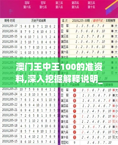 澳门王中王100的准资料,深入挖掘解释说明_SEV48.748套件版