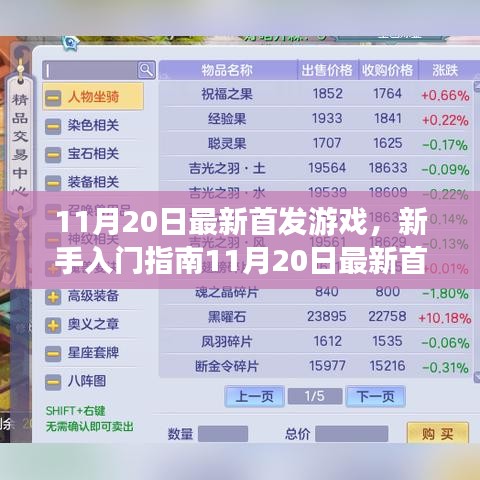 新手入门指南，最新首发游戏任务攻略与技能学习全解析（11月20日最新更新）