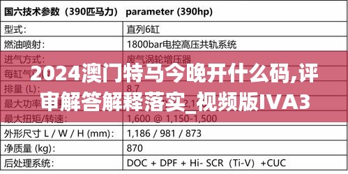 2024澳门特马今晚开什么码,评审解答解释落实_视频版IVA3.20