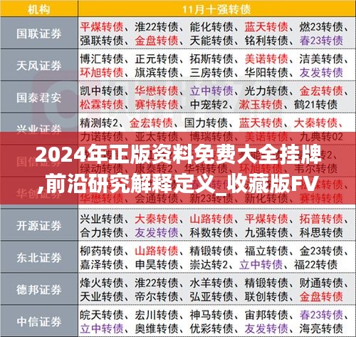 2024年正版资料免费大全挂牌,前沿研究解释定义_收藏版FVE3.75