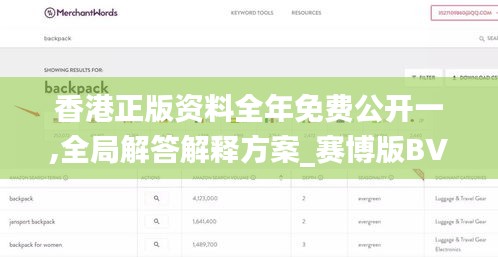 香港正版资料全年免费公开一,全局解答解释方案_赛博版BVX7.20