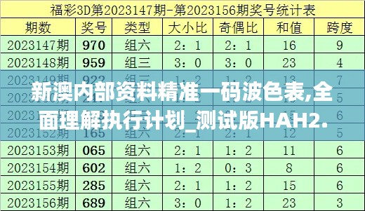 新澳内部资料精准一码波色表,全面理解执行计划_测试版HAH2.69