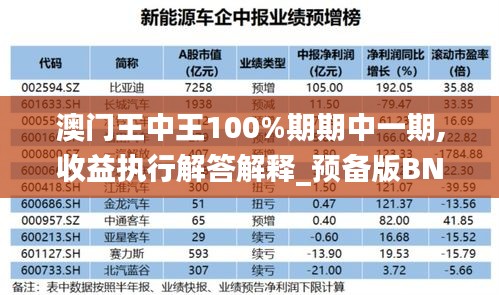 澳门王中王100%期期中一期,收益执行解答解释_预备版BNS1.71