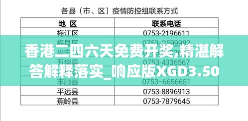 香港二四六天免费开奖,精湛解答解释落实_响应版XGD3.50