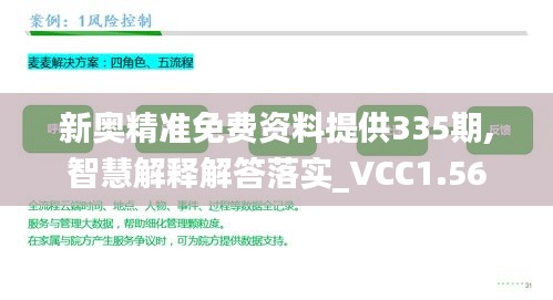 新奥精准免费资料提供335期,智慧解释解答落实_VCC1.56