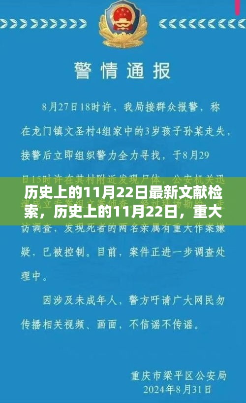 历史上的11月22日，重大事件深度探究与最新文献检索