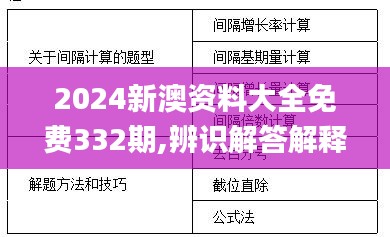 2024新澳资料大全免费332期,辨识解答解释落实_MGR1.29