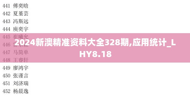 2024新澳精准资料大全328期,应用统计_LHY8.18