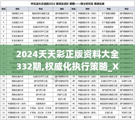 2024天天彩正版资料大全332期,权威化执行策略_XFG4.46