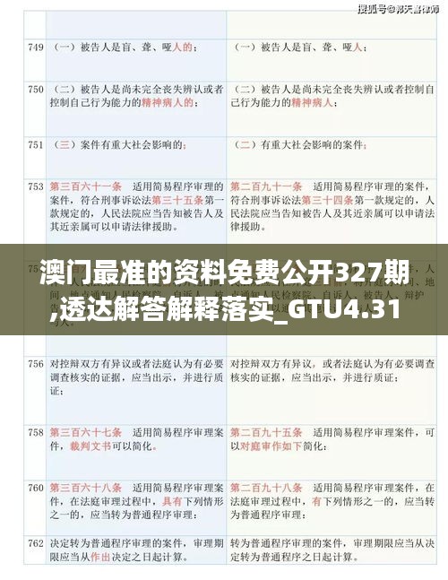 澳门最准的资料免费公开327期,透达解答解释落实_GTU4.31