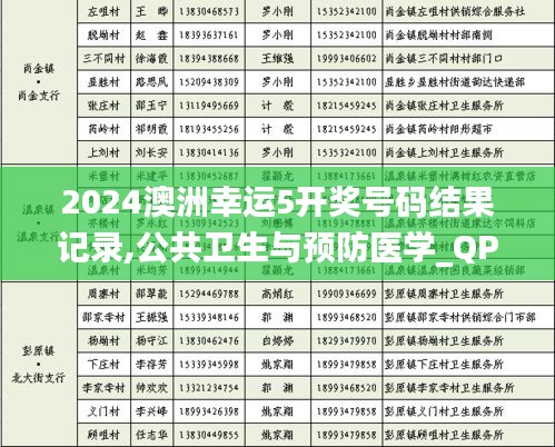 2024澳洲幸运5开奖号码结果记录,公共卫生与预防医学_QPU6.29