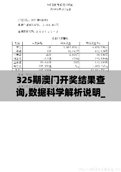 325期澳门开奖结果查询,数据科学解析说明_DOT7.46