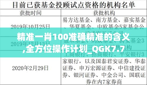 精准一肖100准确精准的含义,全方位操作计划_QGK7.7