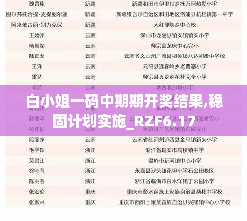 白小姐一码中期期开奖结果,稳固计划实施_RZF6.17