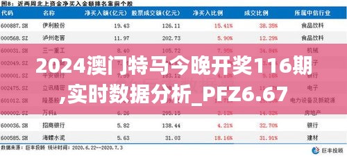 2024澳门特马今晚开奖116期,实时数据分析_PFZ6.67